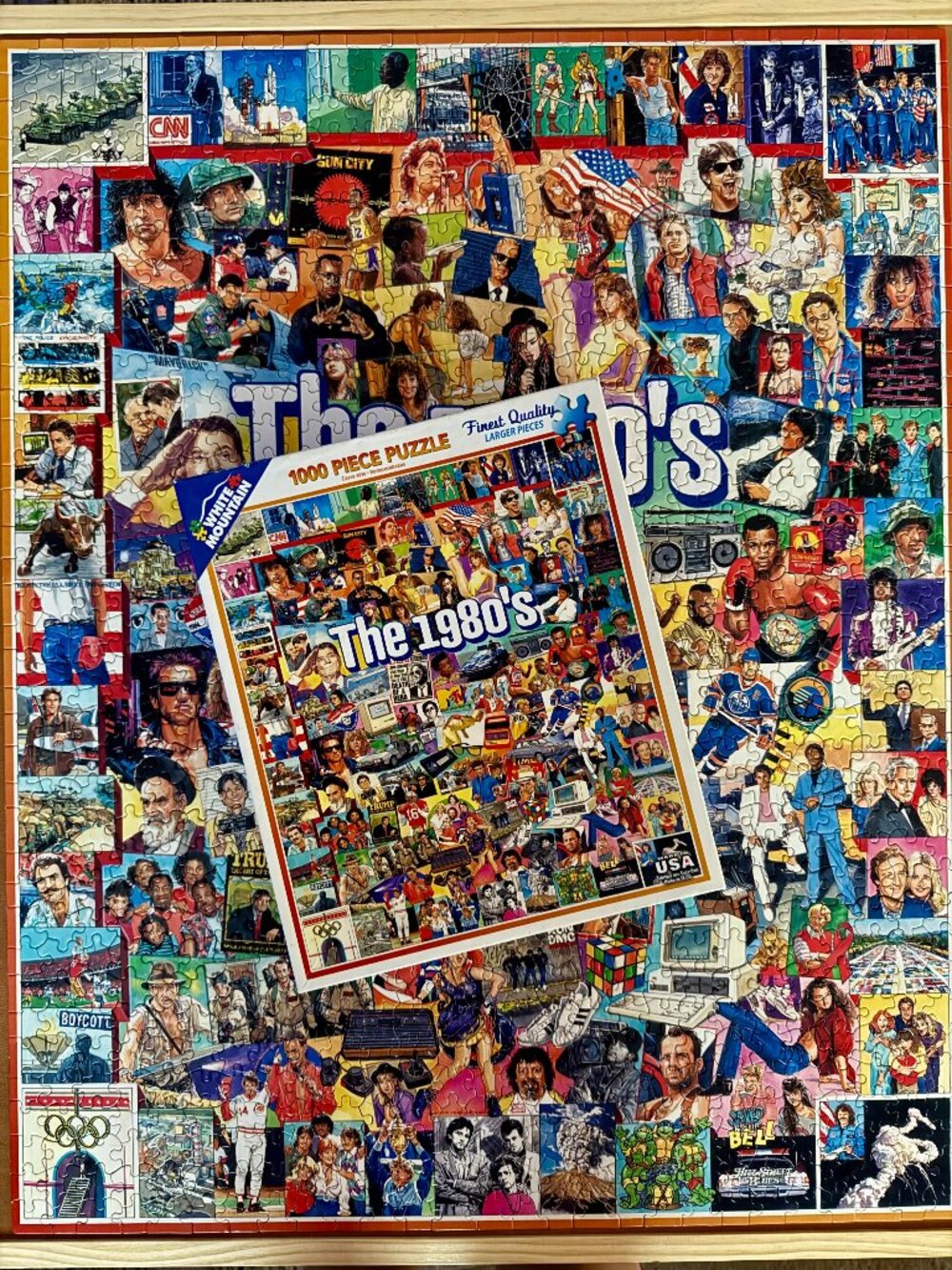 White Mountain Jigsaw Puzzle 1000 PC The 1980's - USED & Complete
